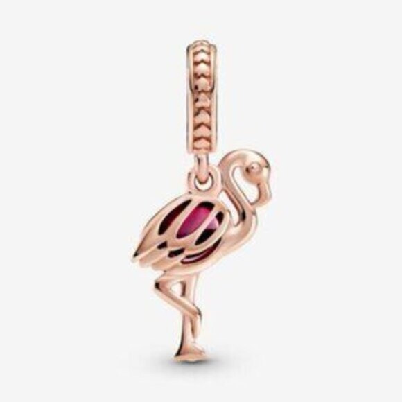 Pandora Orange Murano Glass Flamingo Charm - Picture 5 of 5
